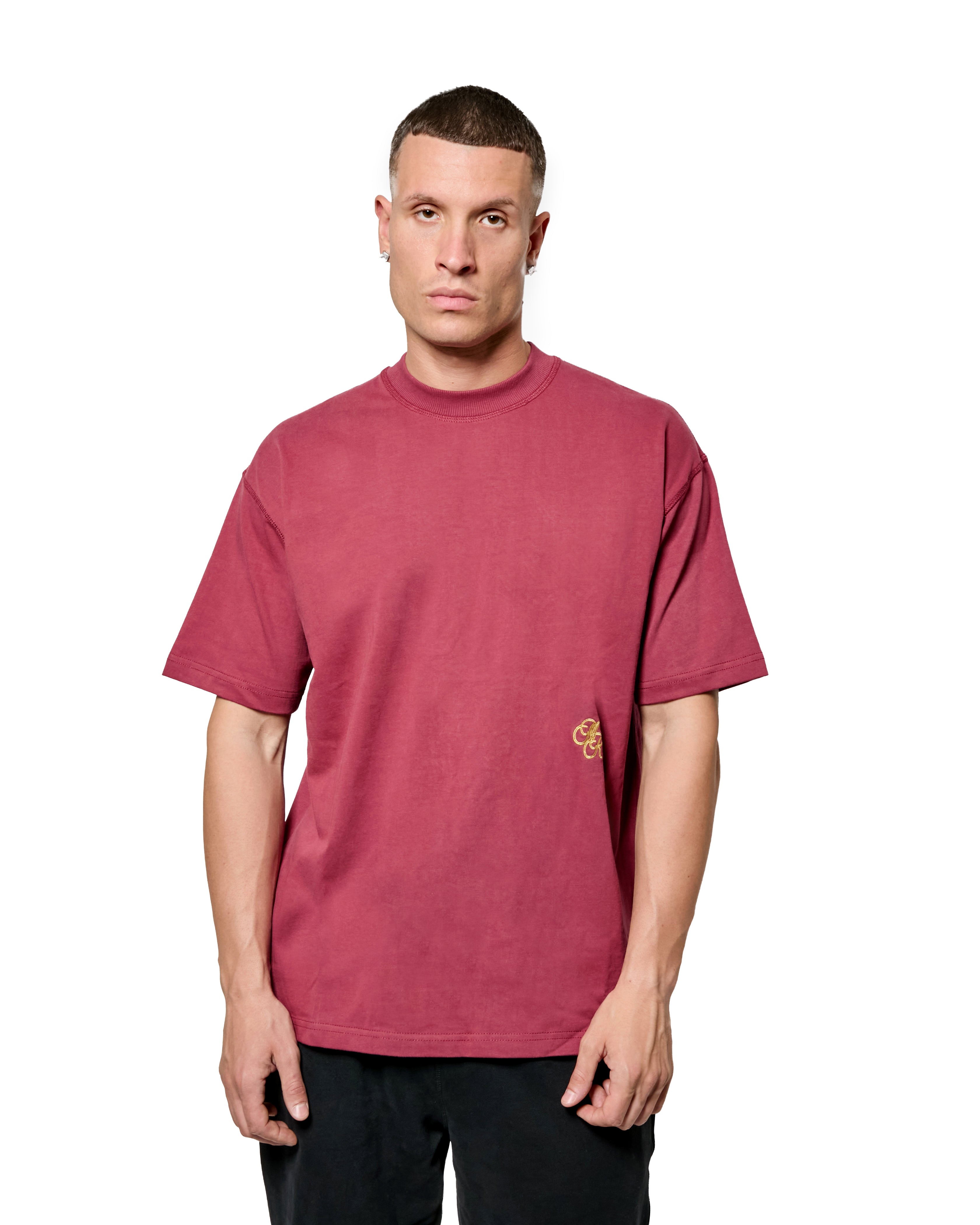 MK Monogram Relaxed T Shirt  Burgundy