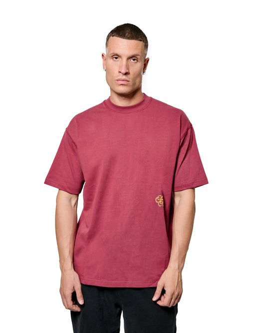 MK Monogram Relaxed T Shirt  Burgundy