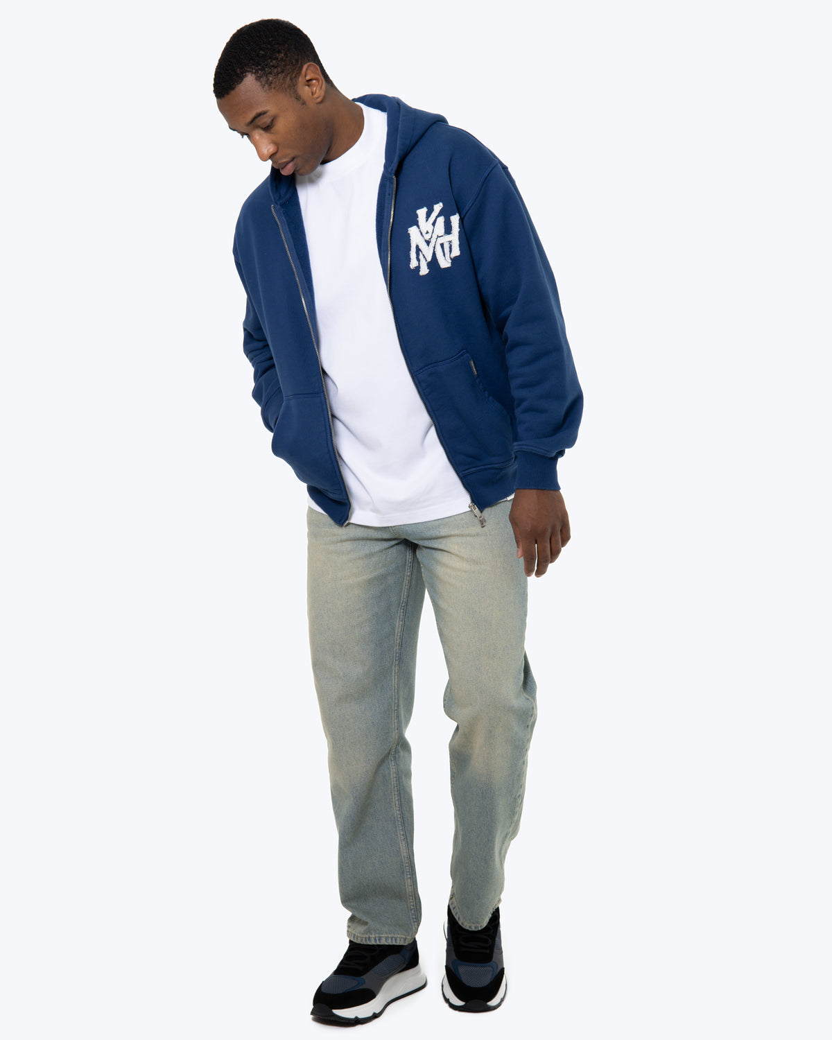 MK Monogram Full Zip Hood Navy