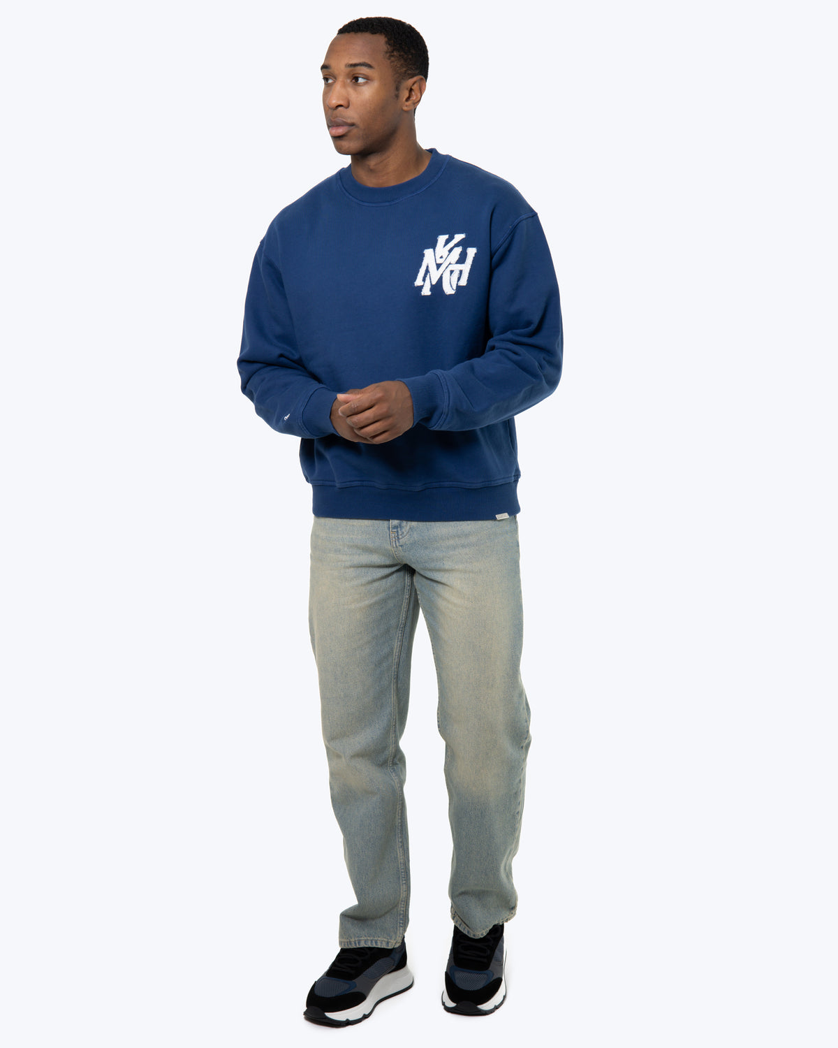 MK Monogram Crewneck Sweatshirt Navy