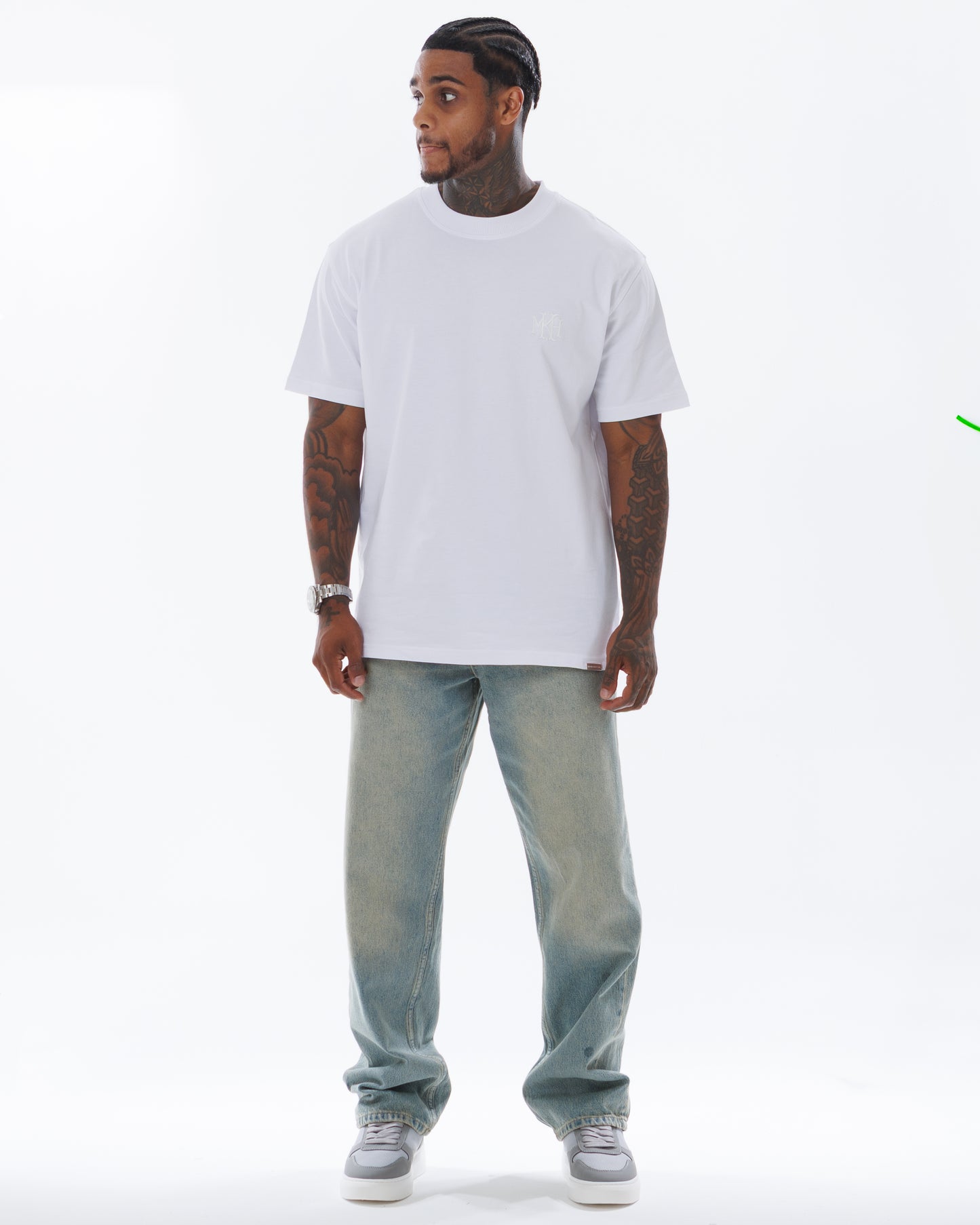 MK Academy T-Shirt White/Emerald Green