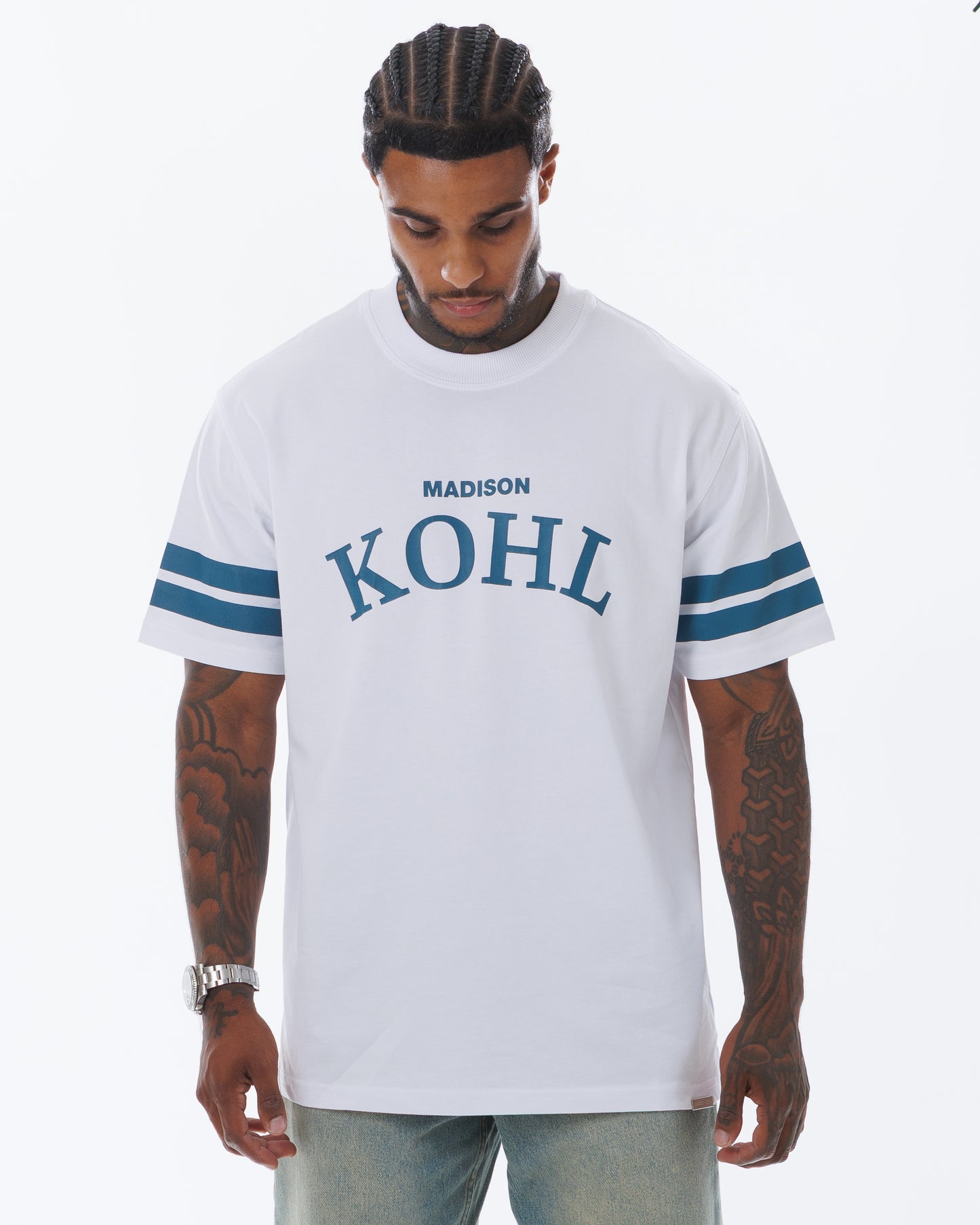 MK Quarterback T-Shirt White/Emerald Green