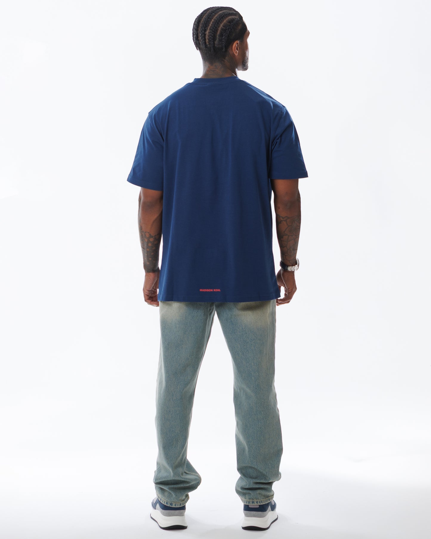 MK Signature T-Shirt Navy/Fuchsia
