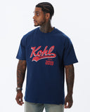 MK Signature T-Shirt Navy/Fuchsia