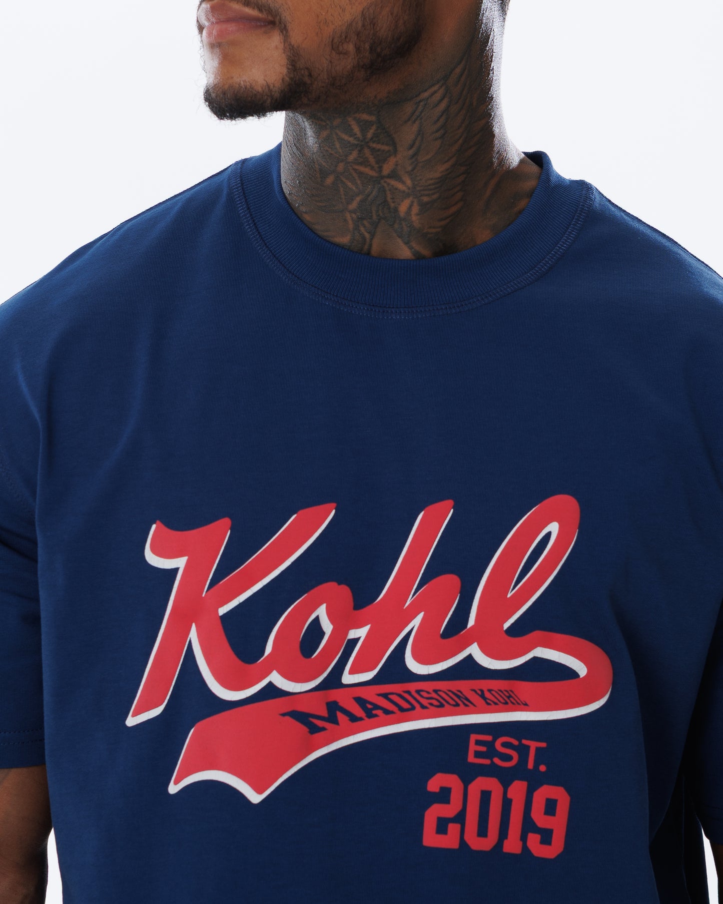 MK Signature T-Shirt Navy/Fuchsia