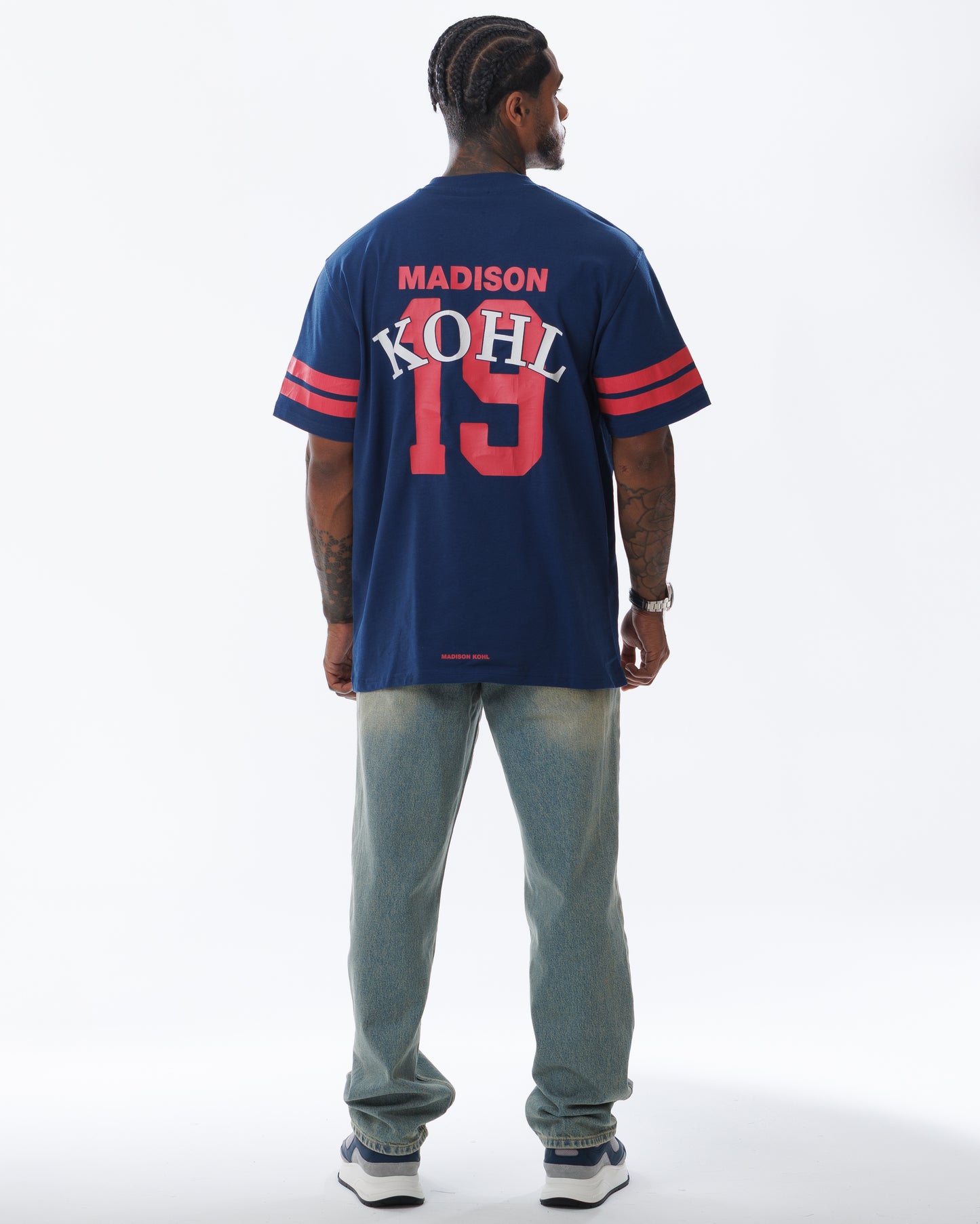 MK Quarterback T-Shirt Navy/Fuchsia