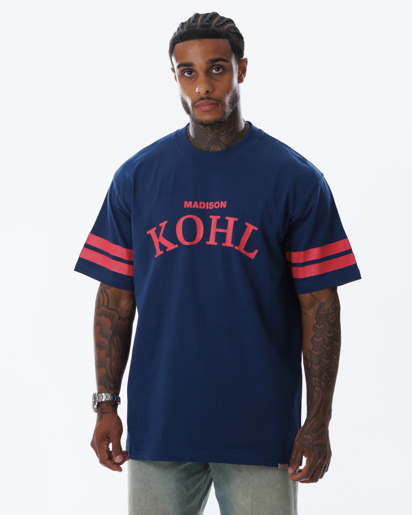 MK Quarterback T-Shirt Navy/Fuchsia