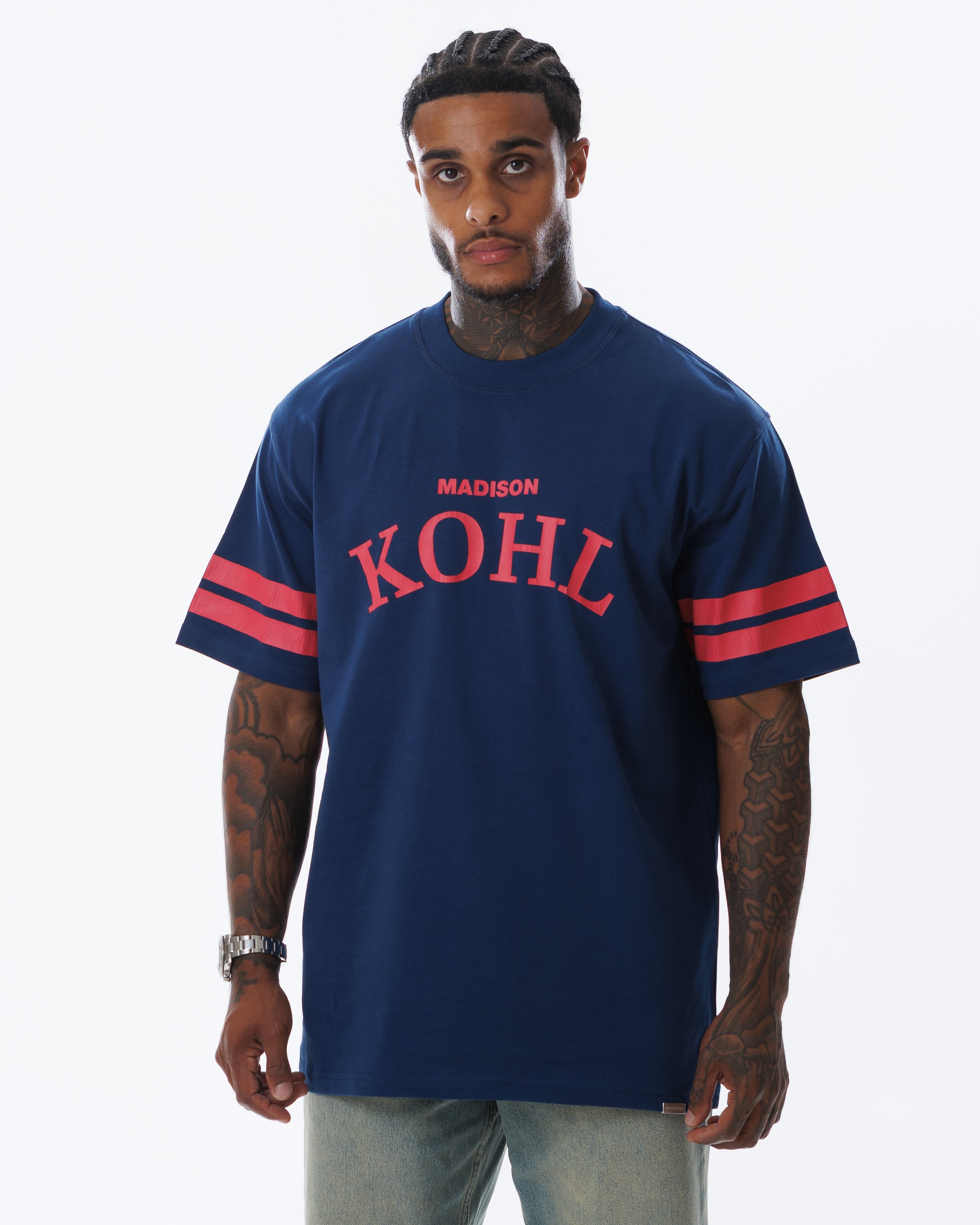 MK Quarterback T-Shirt Navy/Fuchsia