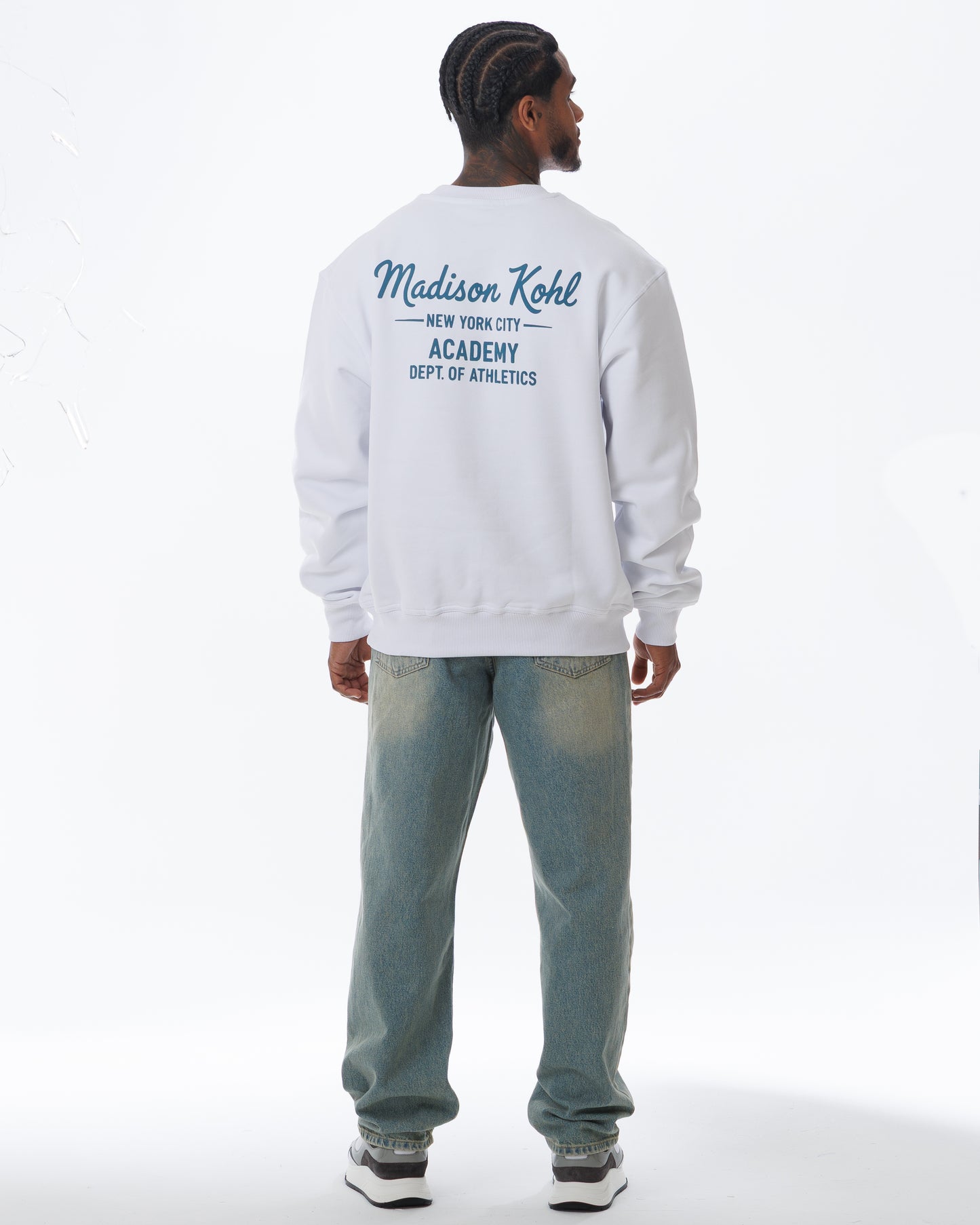 MK Academy Relaxed Crewneck Sweatshirt White/Emerald