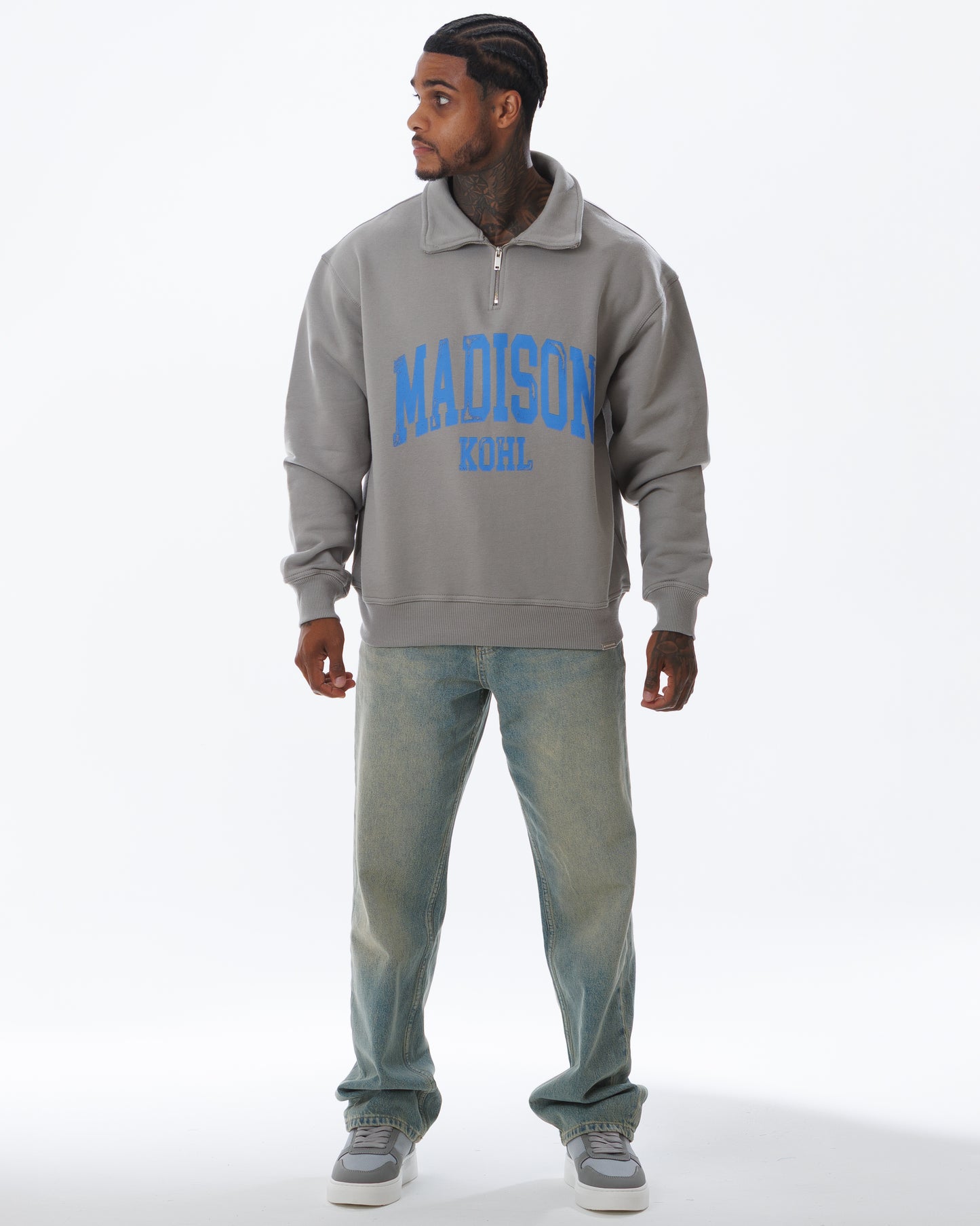 MK Archie Relaxed 1/4 Zip Slate/Marina