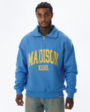 MK Archie Relaxed 1/4 Zip Marina Blue/Yellow