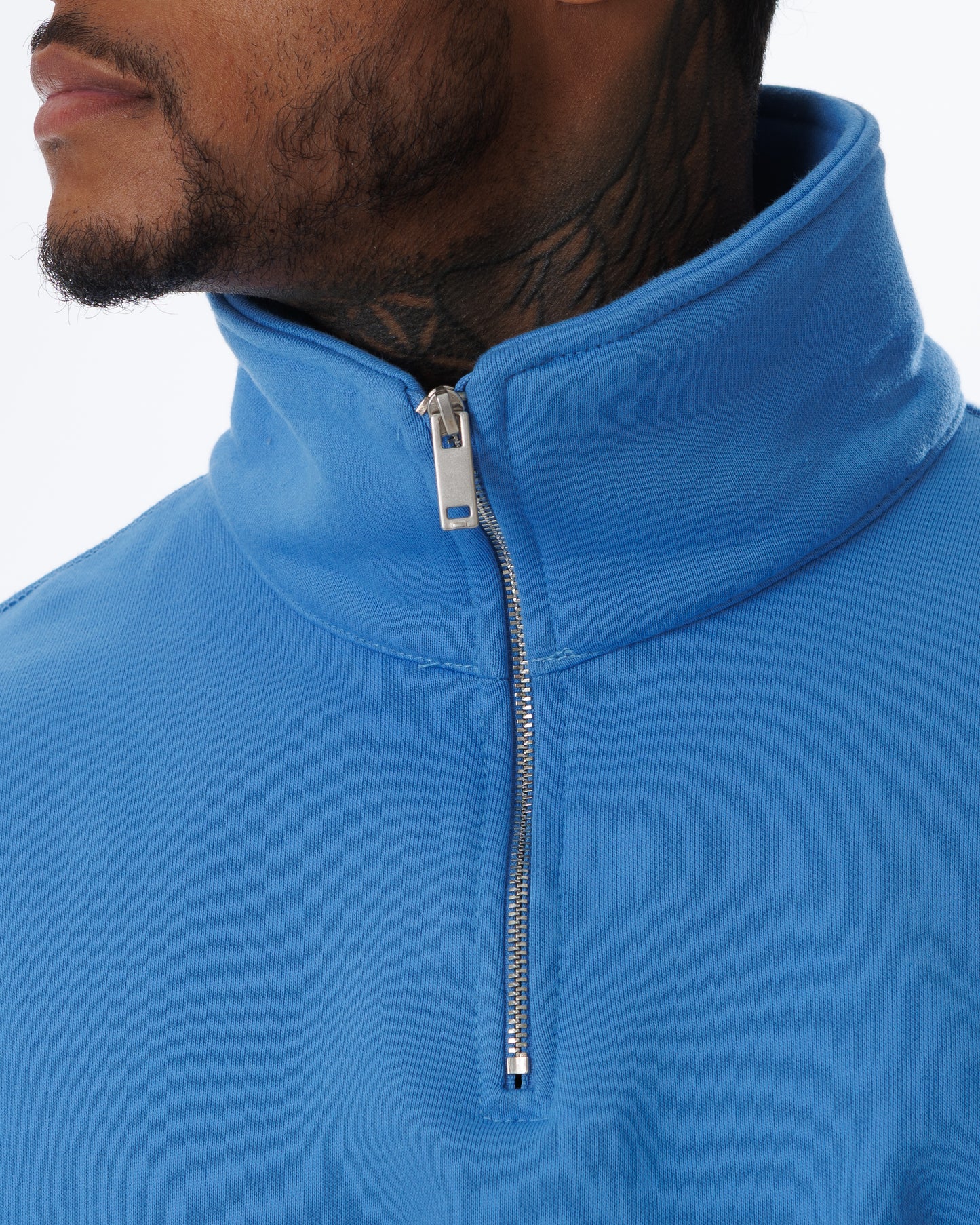 MK Archie Relaxed 1/4 Zip Marina Blue/Yellow