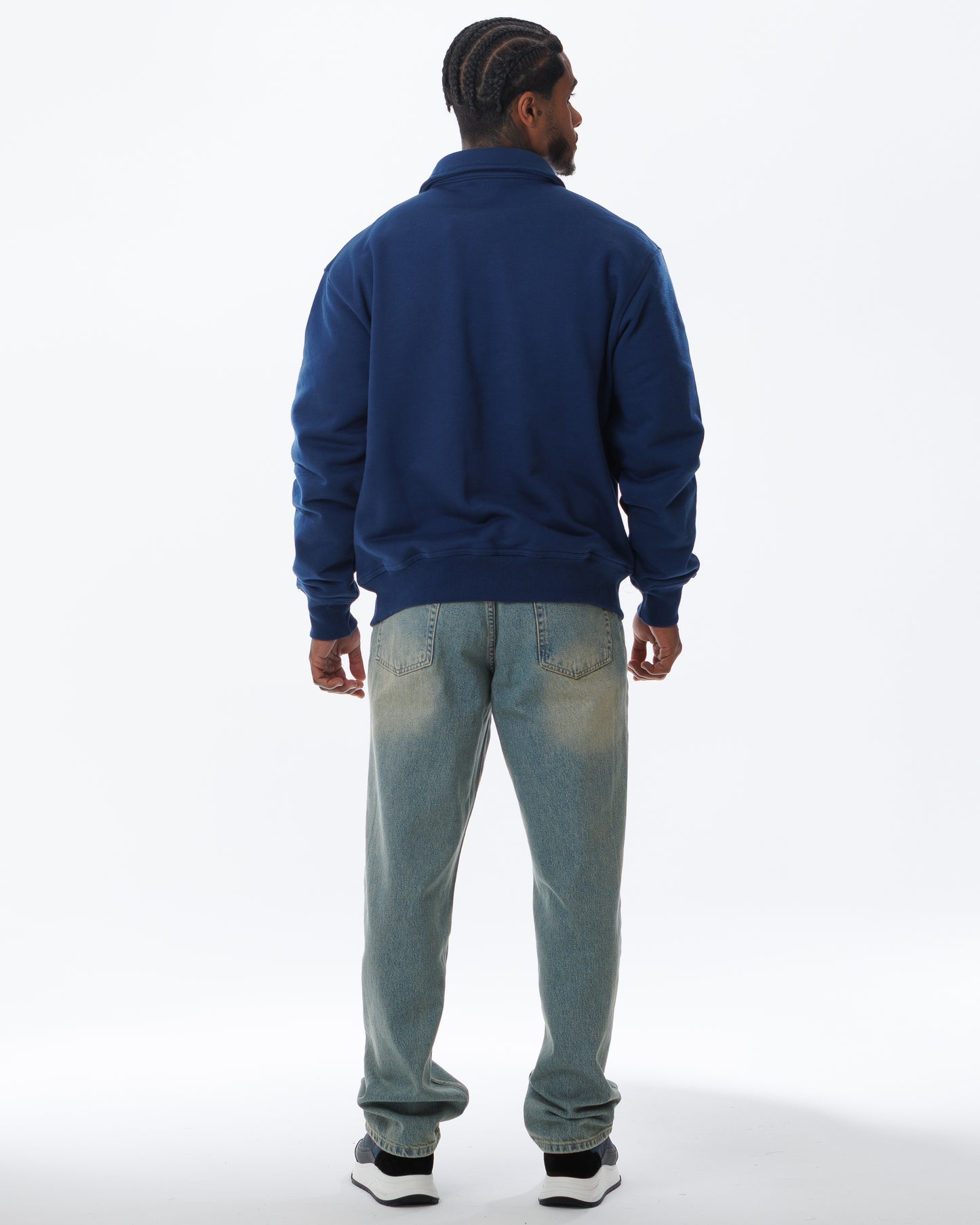 MK Archie Relaxed 1/4 Zip Navy/Fuchsia
