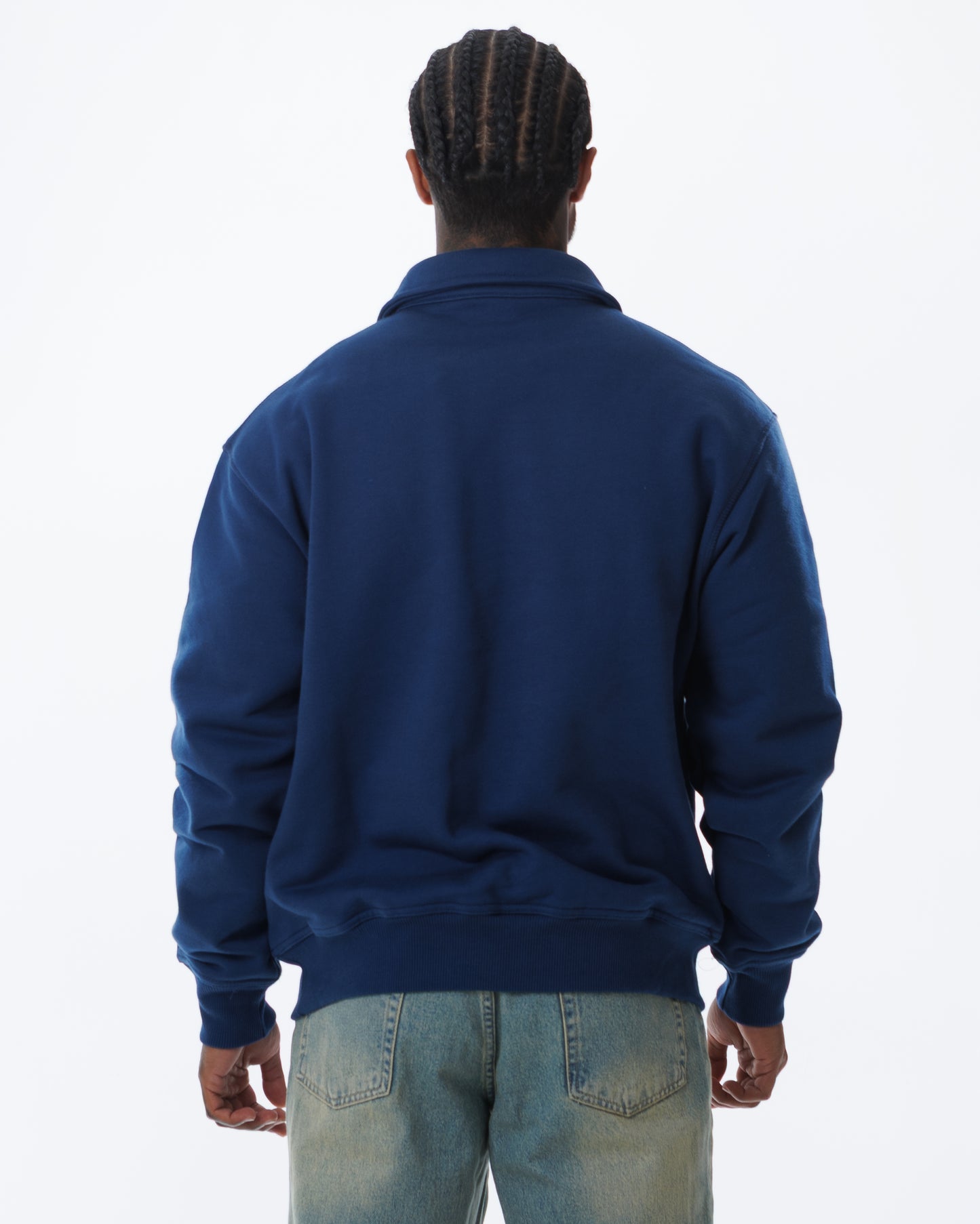 MK Archie Relaxed 1/4 Zip Navy/Fuchsia