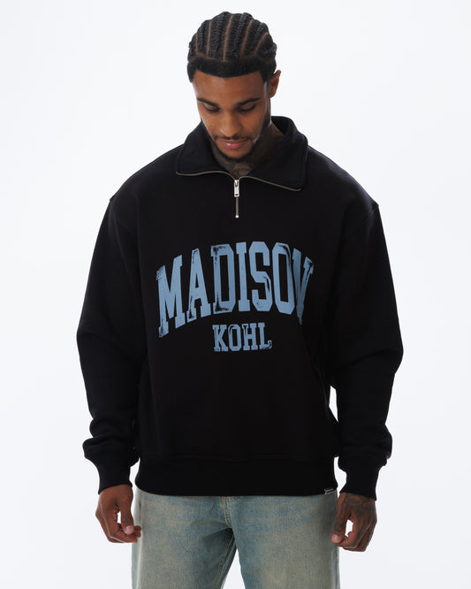 MK Archie Relaxed 1/4 Zip Black/DSky