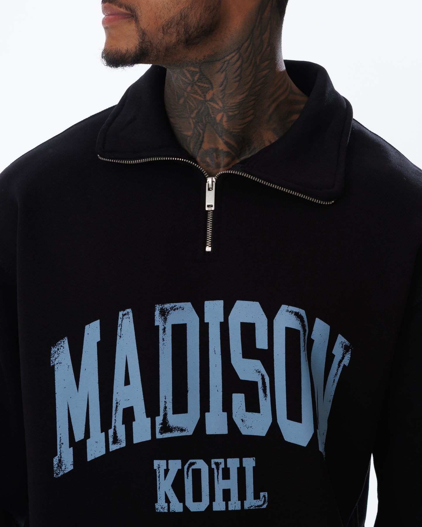 MK Archie Relaxed 1/4 Zip Black/DSky