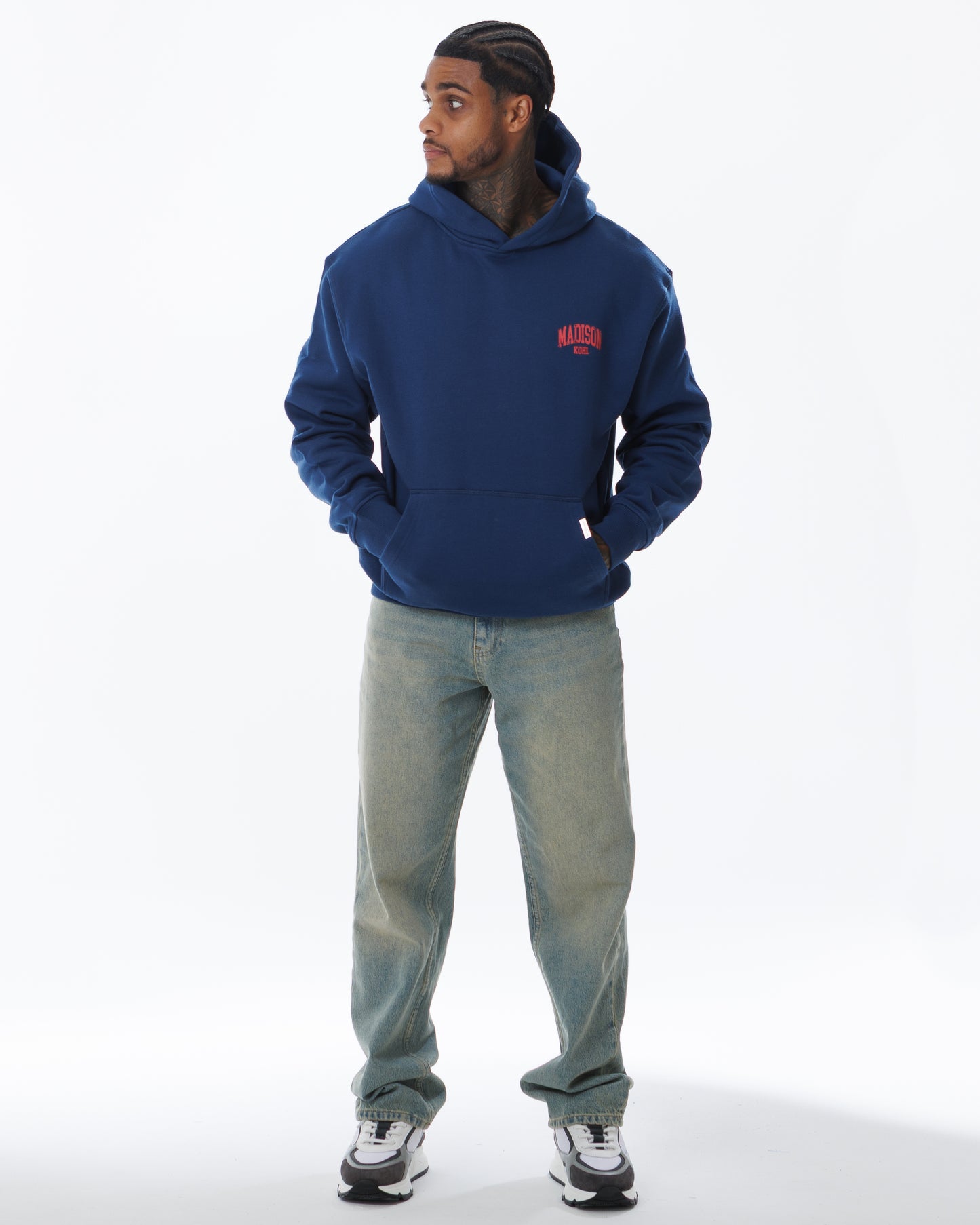 MK Archie Relaxed OTH Hoodie Navy/Fuchsia