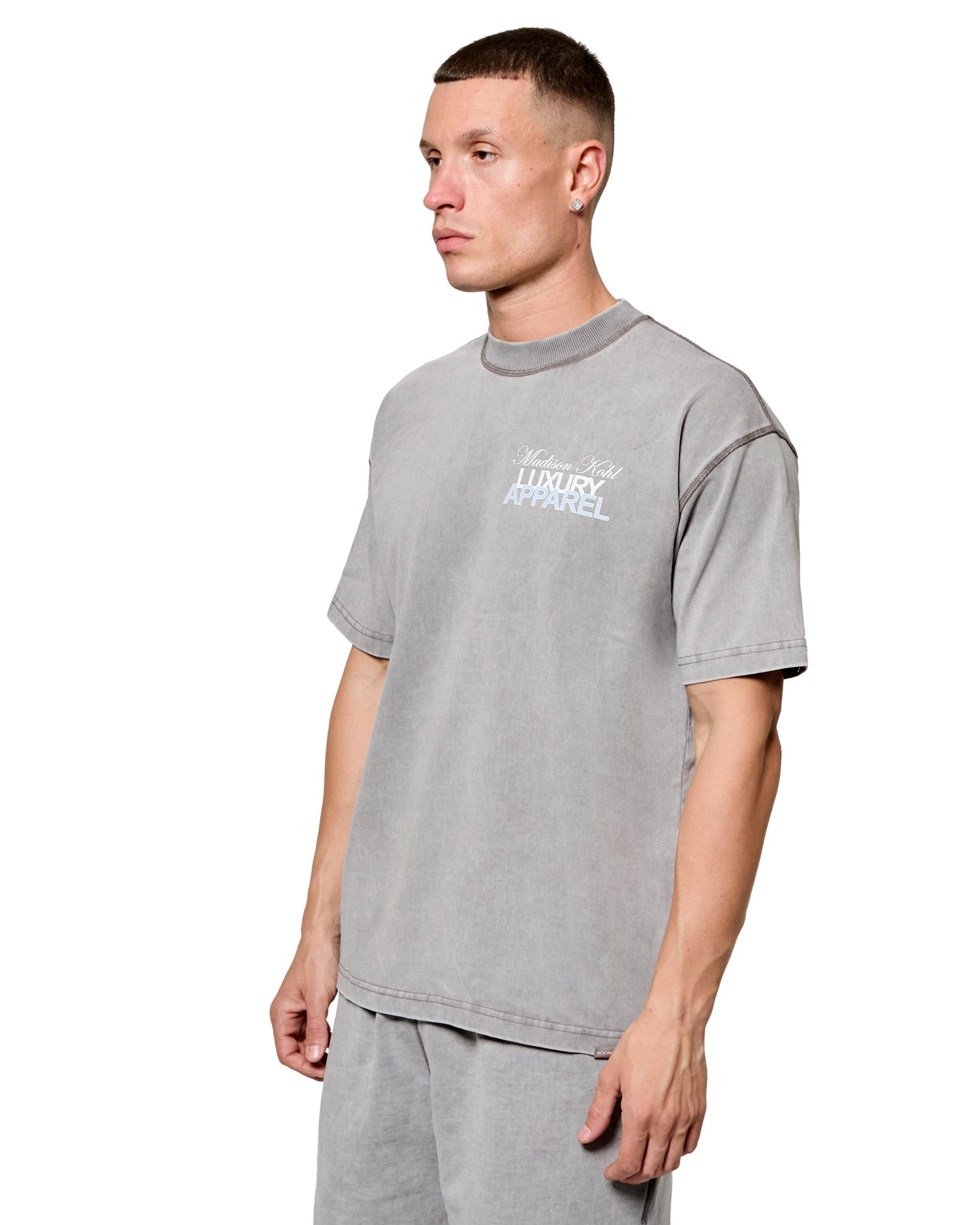 MK Club Relaxed T Shirt Grey Wash / Placid Blue