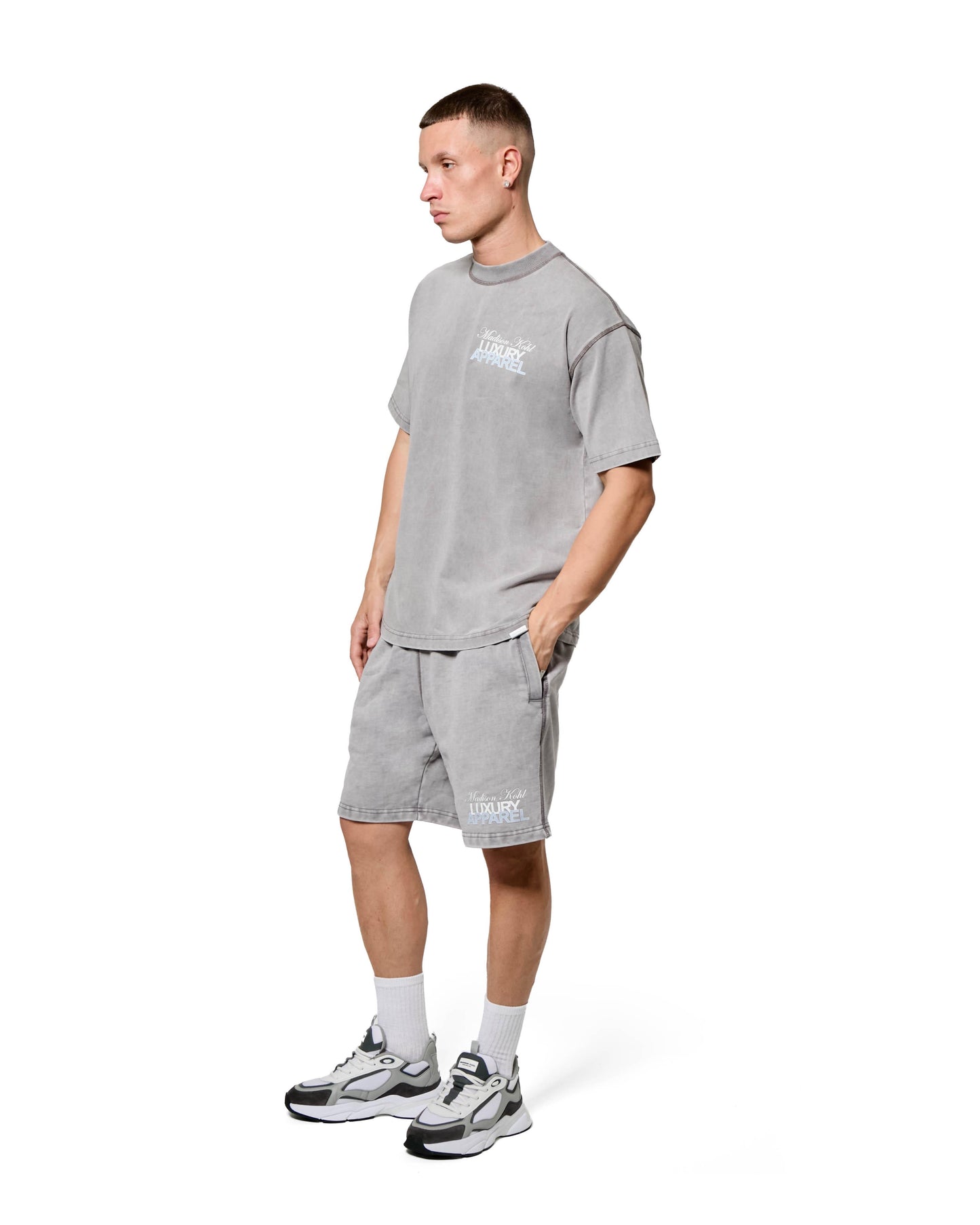 MK Club Relaxed T Shirt Grey Wash / Placid Blue