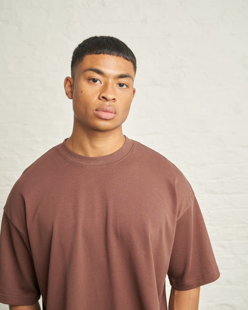 300gsm ESSENTIAL OVERSIZED T/SHIRT - BROWN