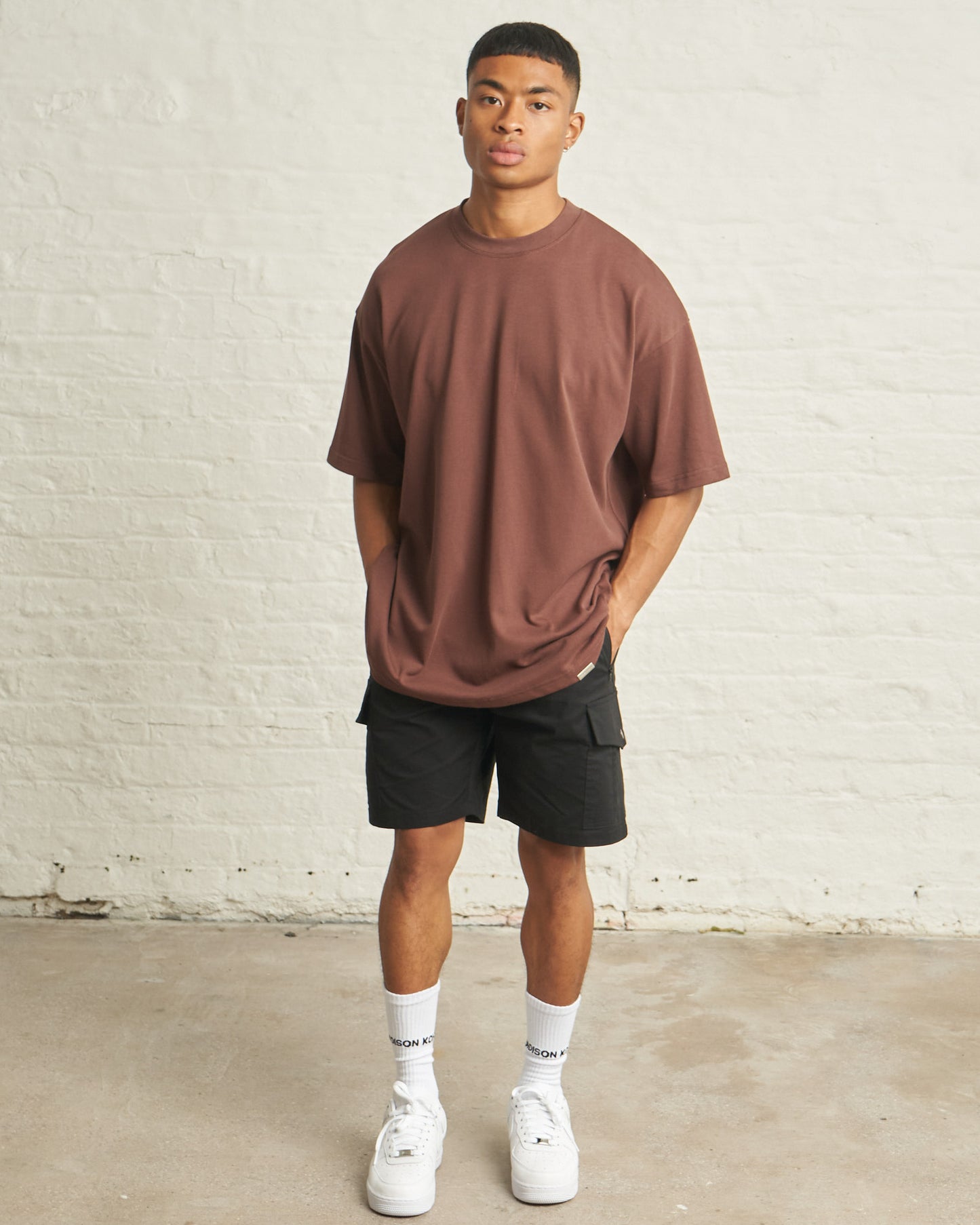 300gsm ESSENTIAL OVERSIZED T/SHIRT - BROWN