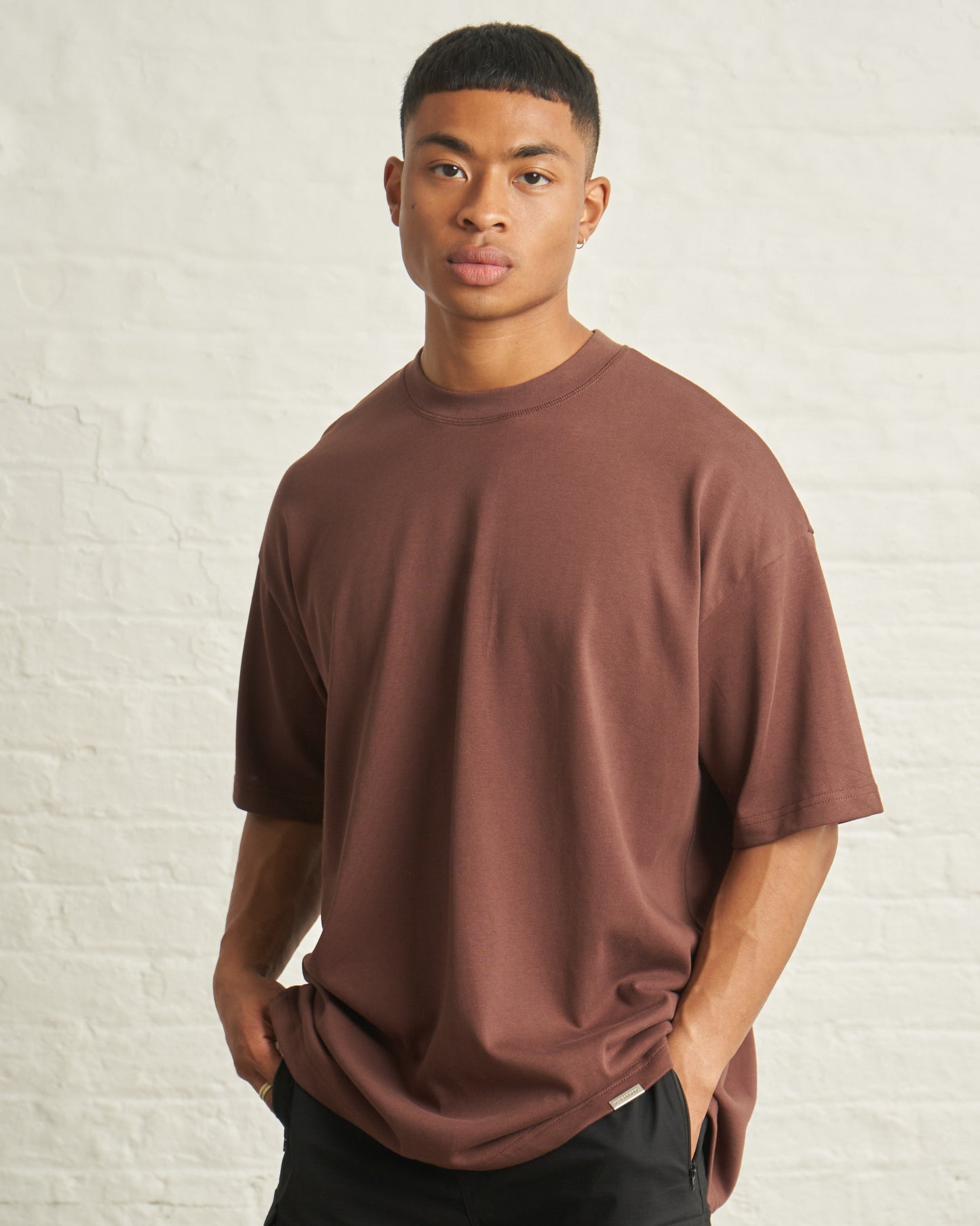 300gsm ESSENTIAL OVERSIZED T/SHIRT - BROWN